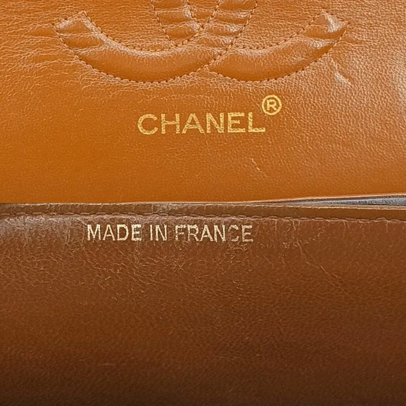 jt575-chanel-vintage-brown-lambskin-25cm-classic-flap-bag