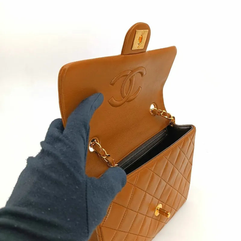 js678-chanel-vintage-brown-lambskin-20cm-mini-square-flap-bag