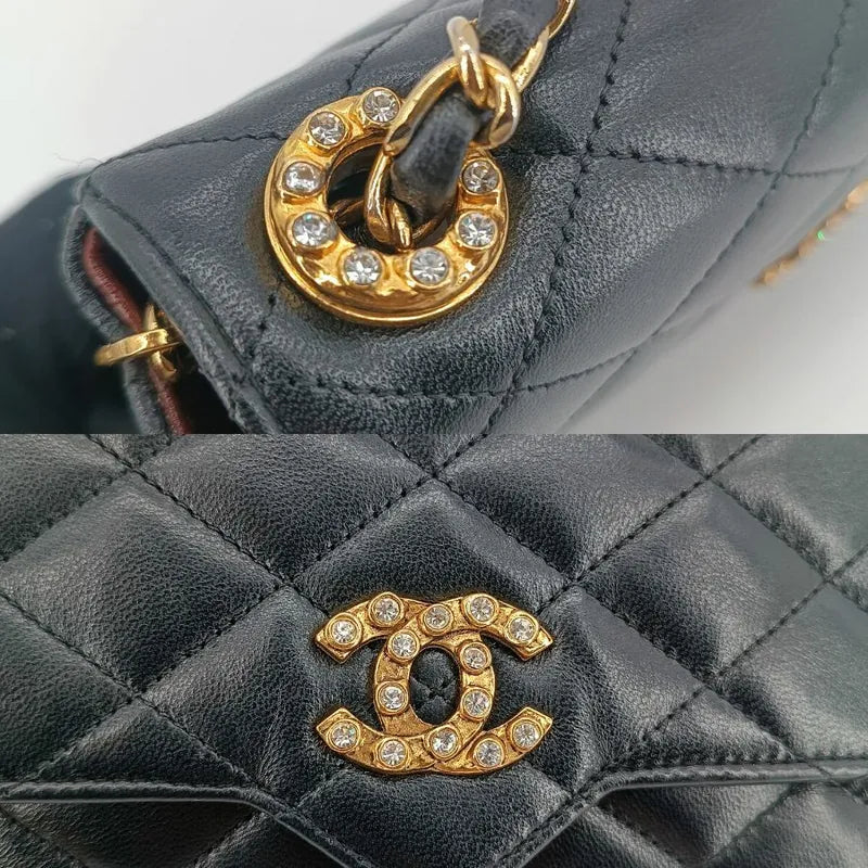 jt186-chanel-vintage-black-lambskin-crystal-embellished-pointed-flap-bag