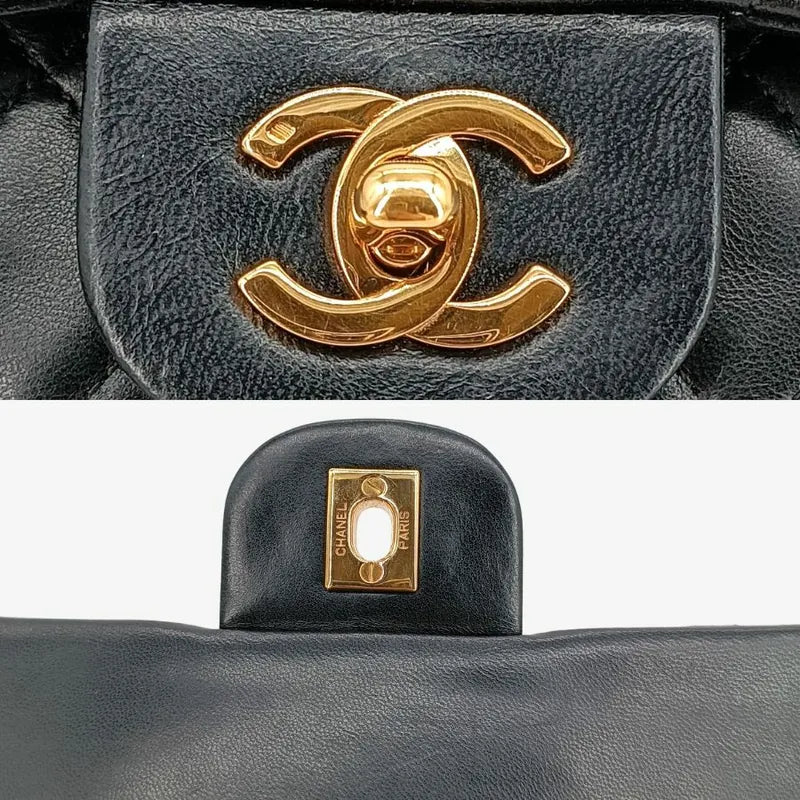 c448-chanel-vintage-black-lambskin-25cm-classic-flap-bag