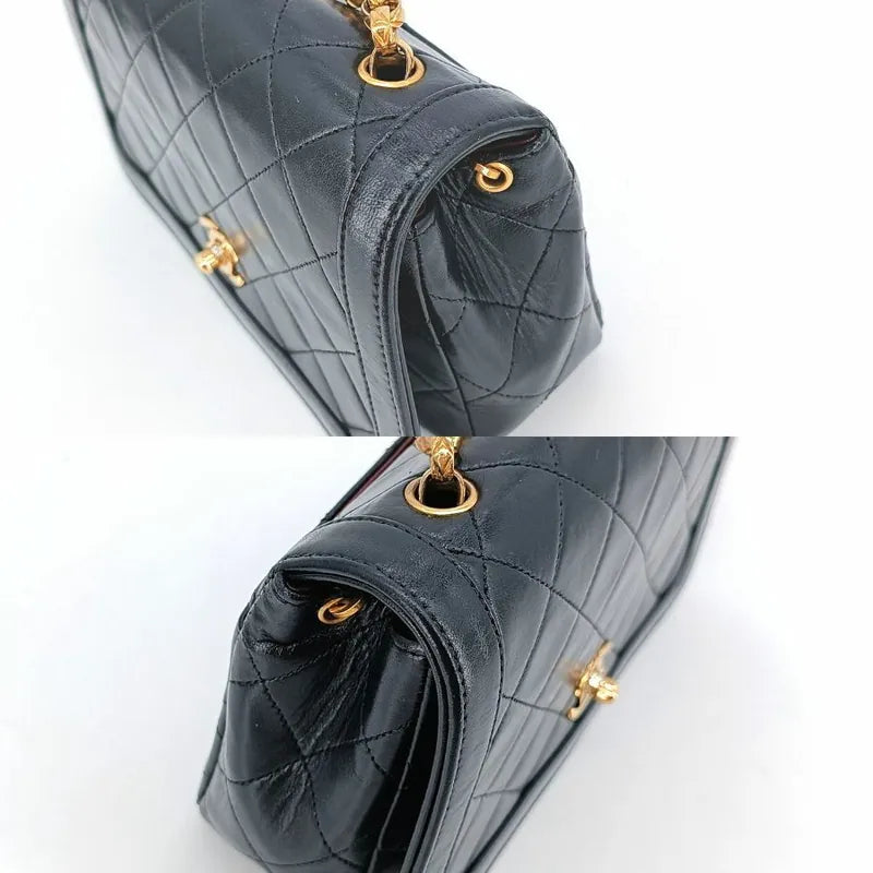 ra176-chanel-vintage-black-lambskin-gold-chain-flap-bag