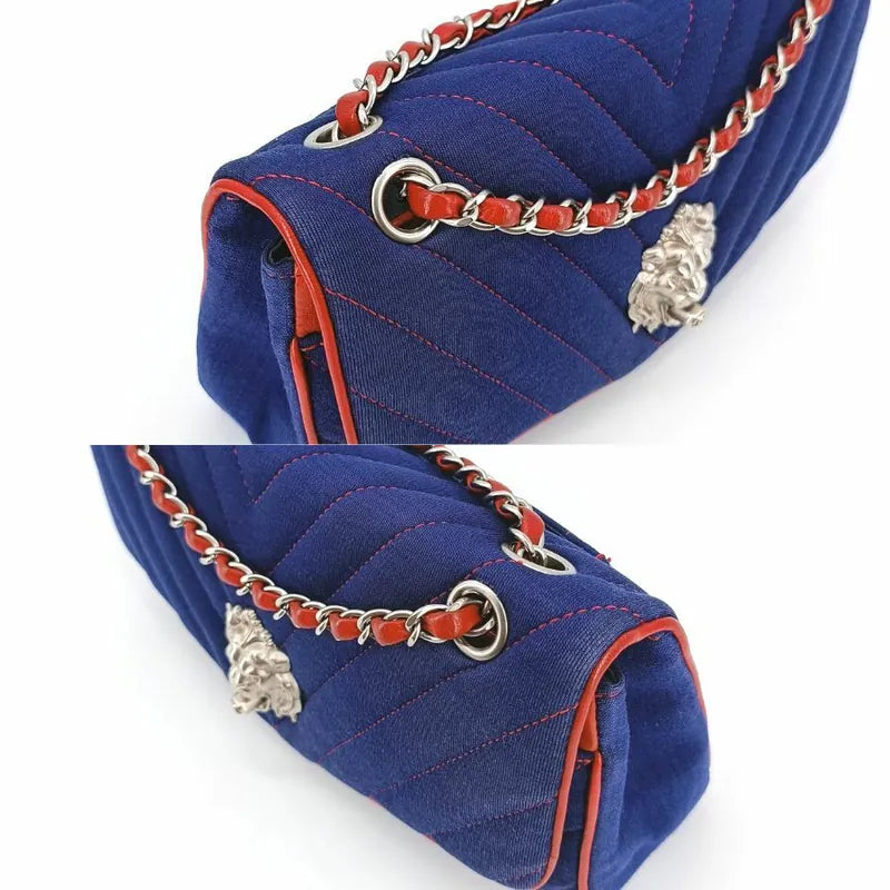 ra006-chanel-blue-cotton-chevron-leo-lion-flap-bag
