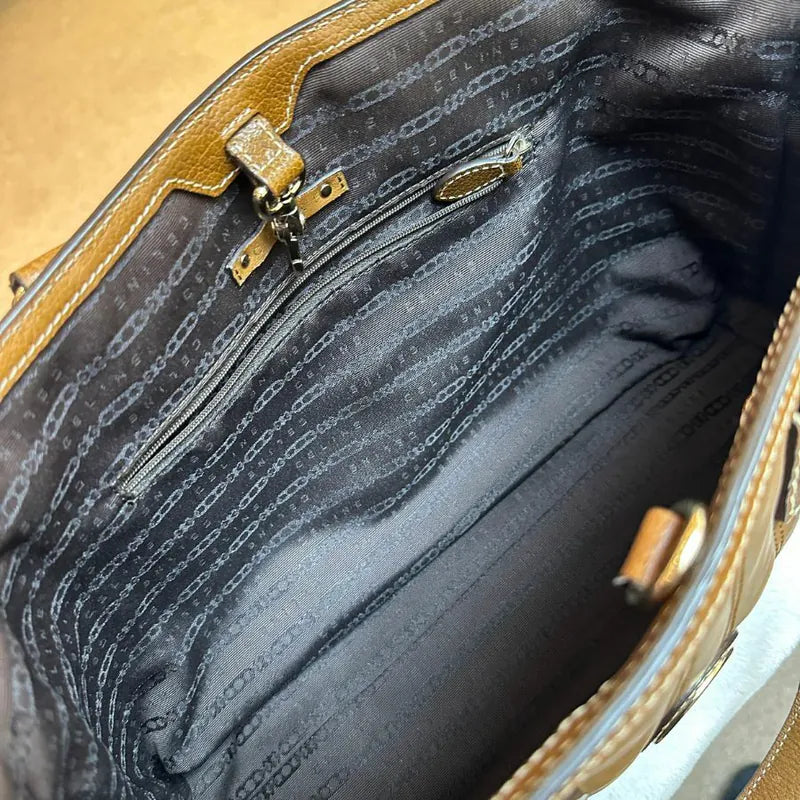 jx230-celine-vintage-brown-leather-tote-bag