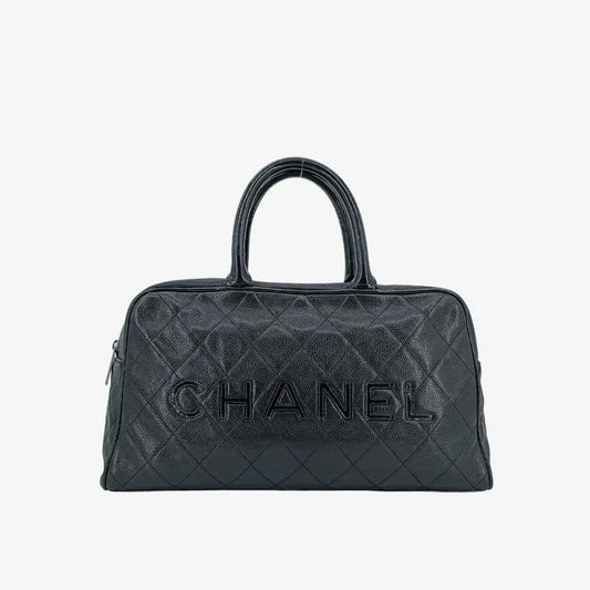 c463-chanel-vintage-black-caviar-leather-boston-bag