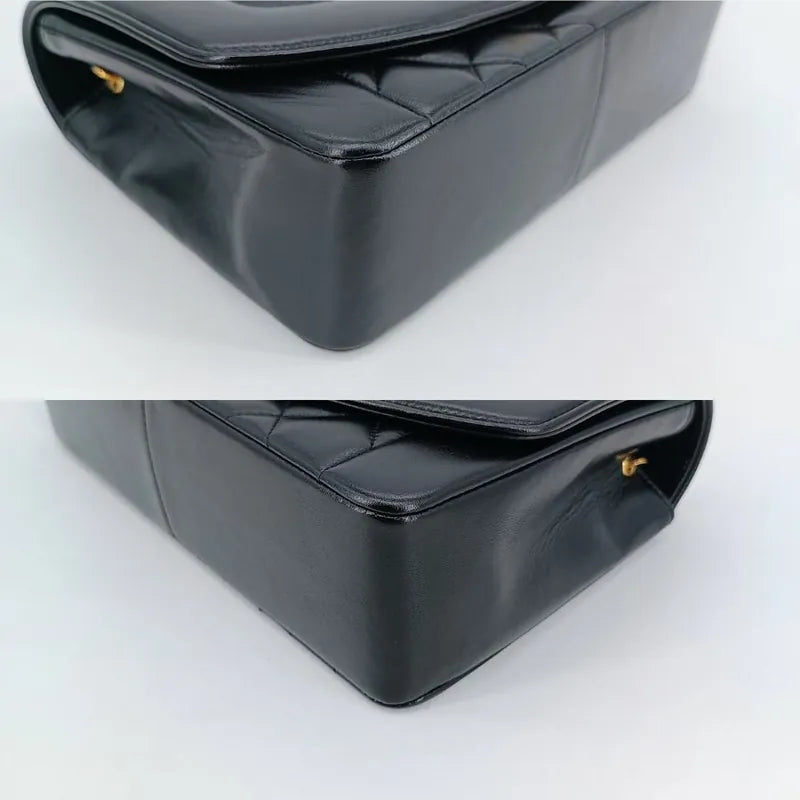 jt436-chanel-vintage-black-lambskin-25cm-diana-flap-bag