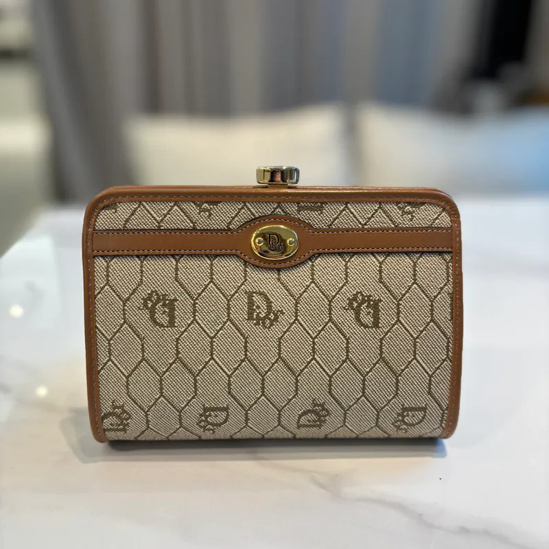 re169-christian-dior-beige-honeycomb-coin-case-wallet
