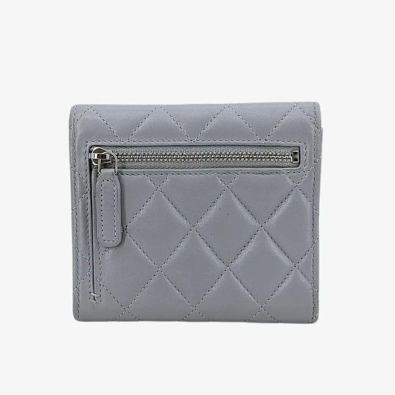 jt422-chanel-gery-lambskin-classic-small-flap-wallet