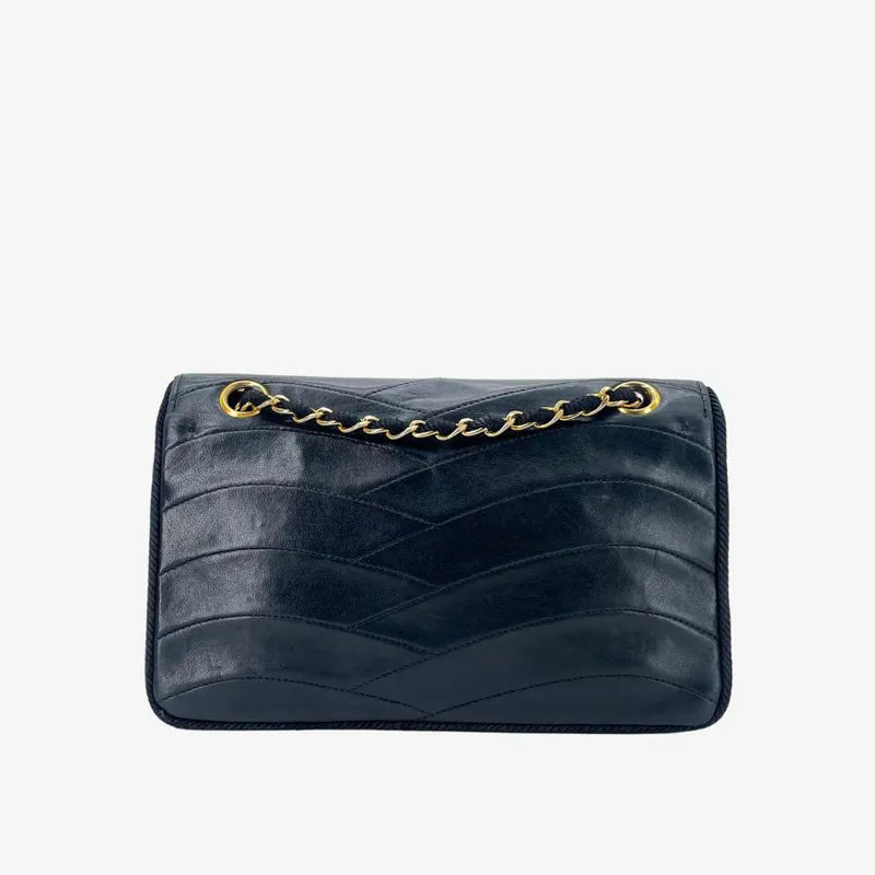 c544-chanel-vintage-black-lambskin-scallop-flap-bag