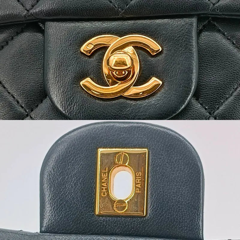 ju603-chanel-vintage-black-lambskin-25cm-flap-bag