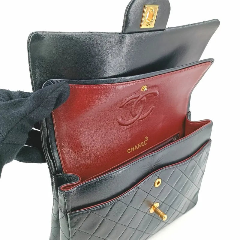 c336-chanel-vintage-black-lambskin-25cm-flap-bag