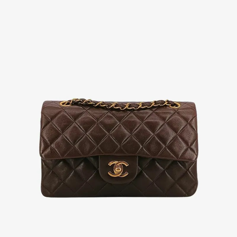 c391-chanel-vintage-brown-lambskin-23cm-classic-flap-bag