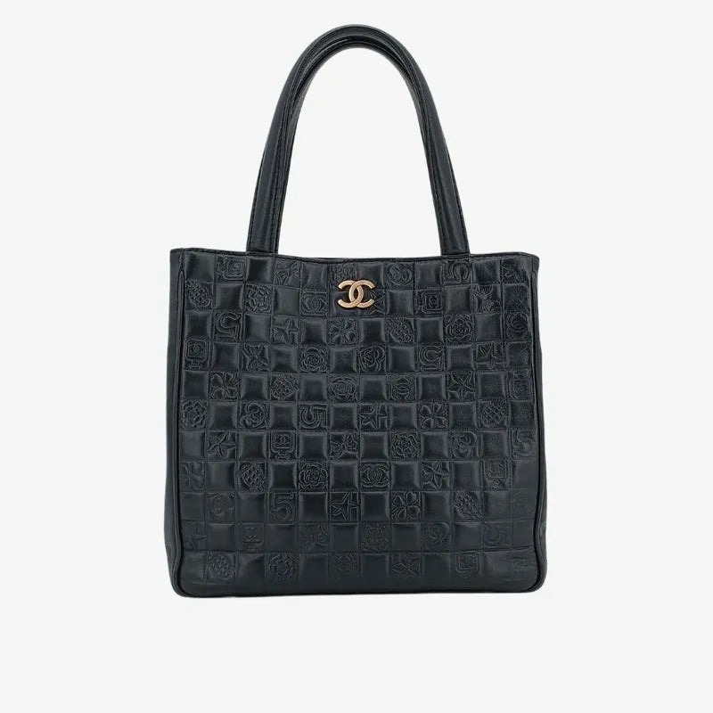ra372-chanel-vintage-black-lambskin-precious-symbols-embossed-tote-bag