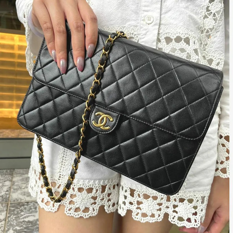 ra348-chanel-vintage-black-lambskin-quilted-flap-bag