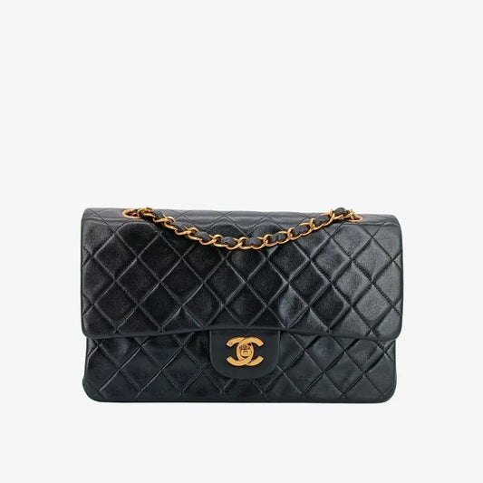 c326-chanel-vintage-black-lambskin-25cm-classic-flap-bag