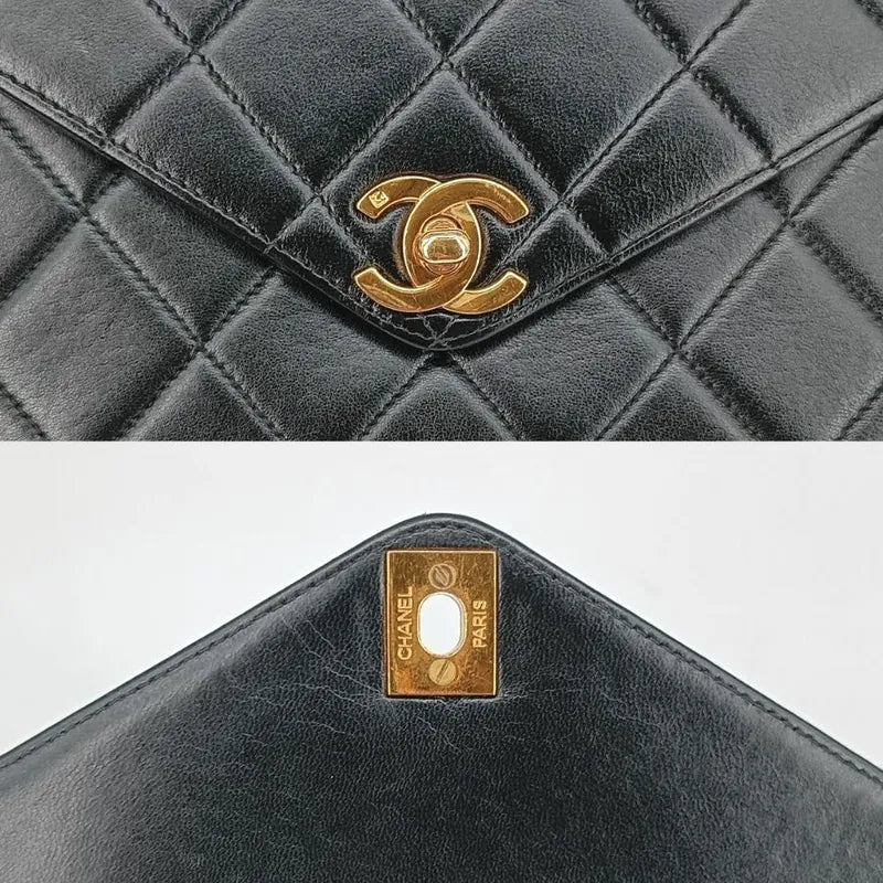 c355-chanel-vintage-black-lambskin-quilted-flap-bag