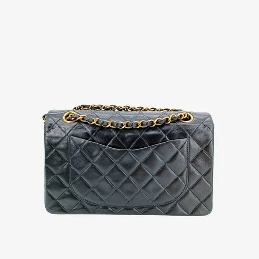 90199860-chanel-vintage-black-lambskin-23cm-classic-flap-bag