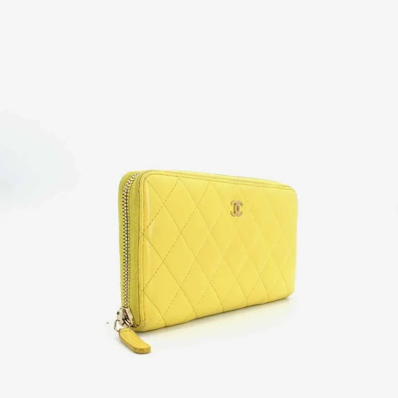 jr467-chanel-yellow-lambskin-qulited-wallet