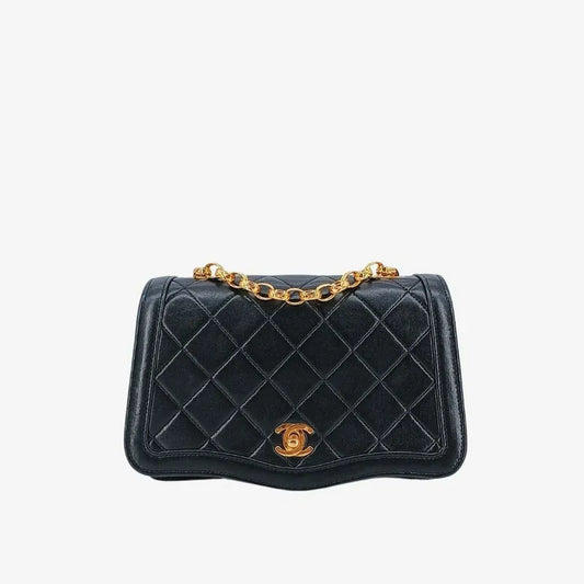 jt214-chanel-vintage-black-lambskin-gold-chain-flap-bag