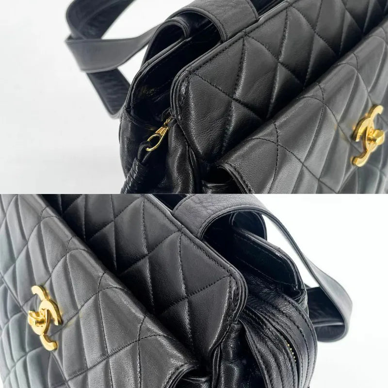 jw874-chanel-vintage-black-lambskin-quilted-tote-bag