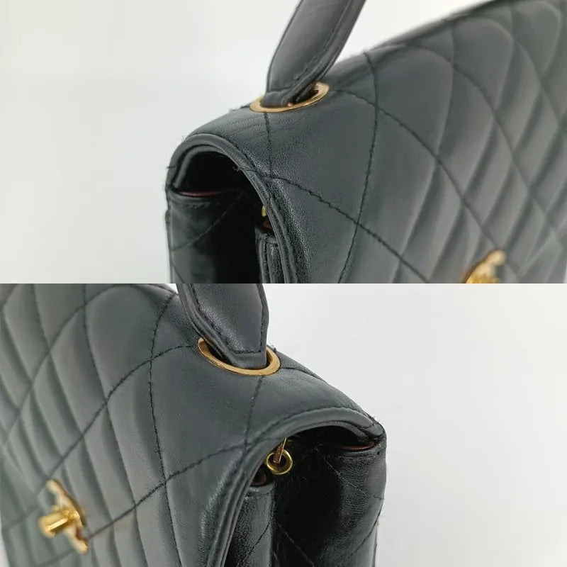 js503-chanel-vintage-black-lambskin-quilted-flap-bag