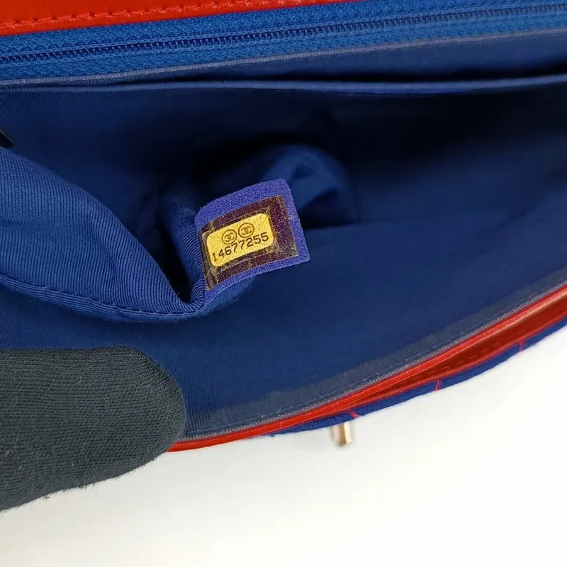 ra006-chanel-blue-cotton-chevron-leo-lion-flap-bag