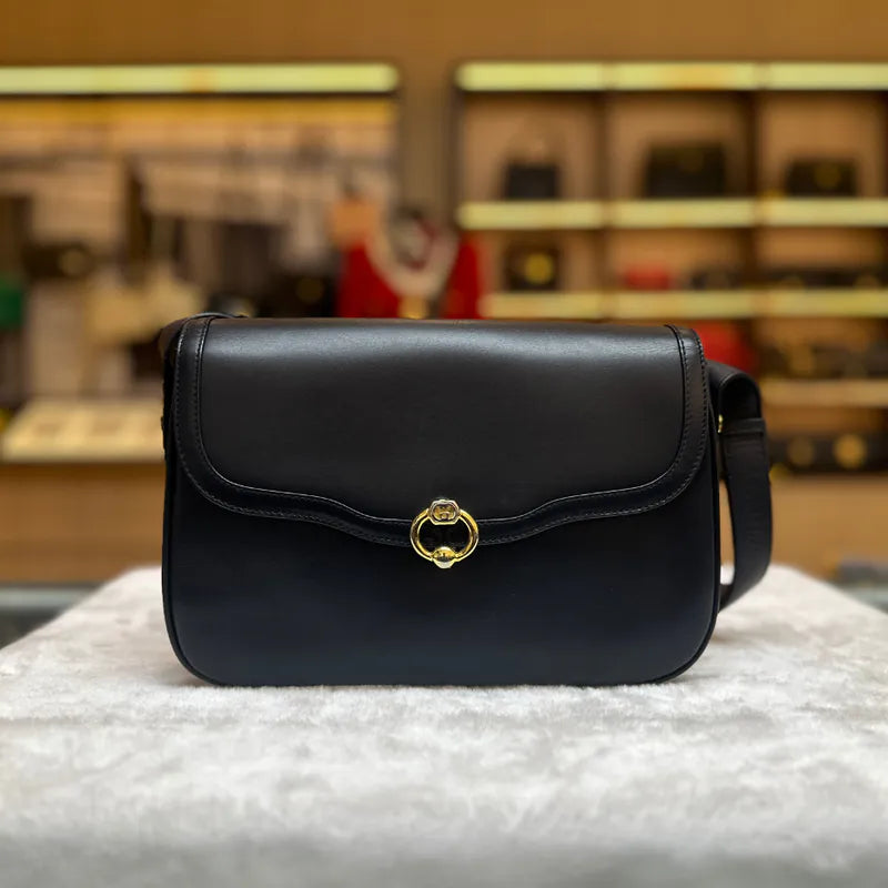 jw815-gucci-vintage-navy-leather-shoulder-bag