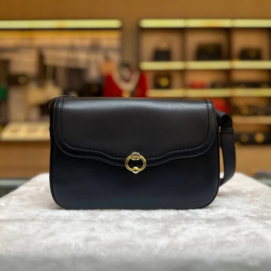 jw815-gucci-vintage-navy-leather-shoulder-bag