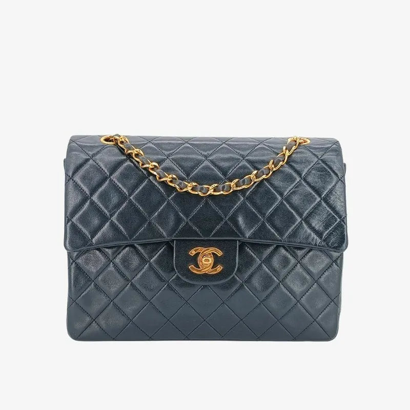 ra101-chanel-vintage-black-lambskin-25cm-flap-bag