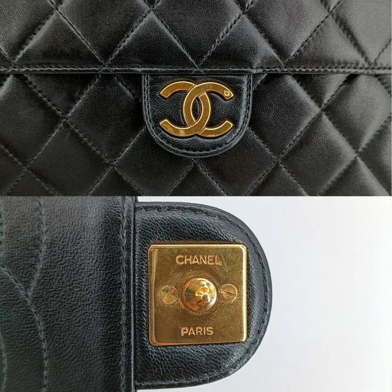 jt149-chanel-vintage-black-lambskin-quilted-flap-bag