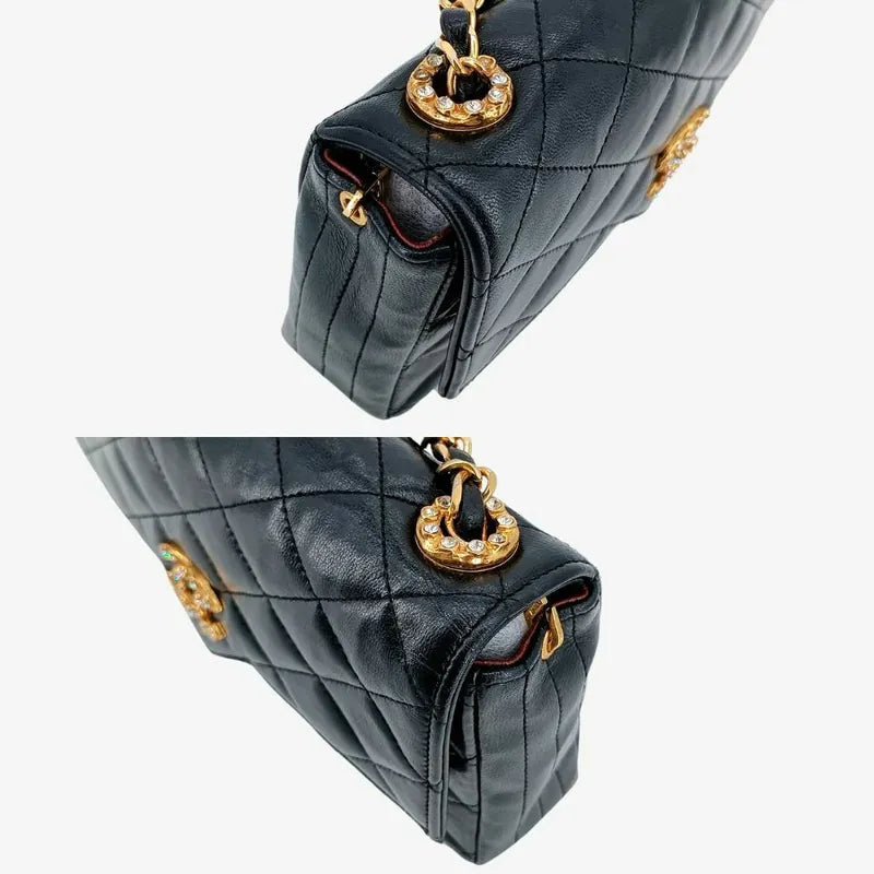 c402-chanel-vintage-black-lambskin-crystal-embellished-pointed-flap-bag