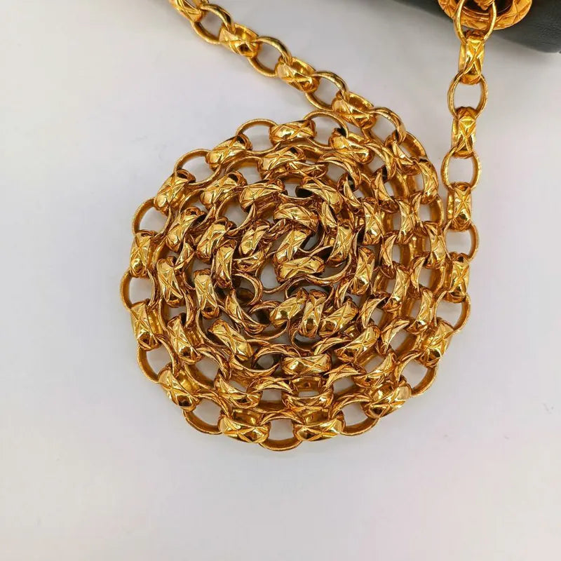 c459-chanel-vintage-black-lambskin-gold-chain-flap-bag