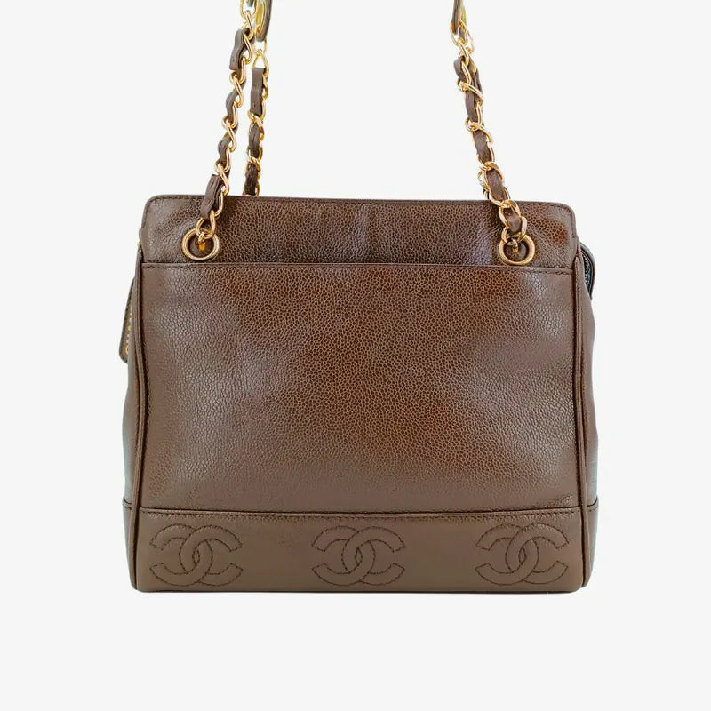 jw068-chanel-vintage-brown-caviar-leather-6cc-embossed-logo-tote-bag