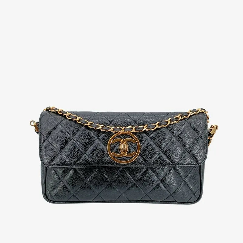 c328-chanel-vintage-black-caviar-leather-quilted-flap-bag