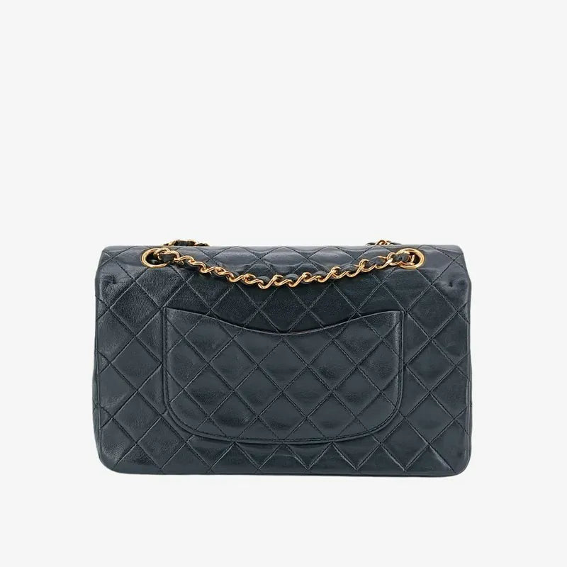 ju614-chanel-vintage-black-lambskin-25cm-classic-flap-bag