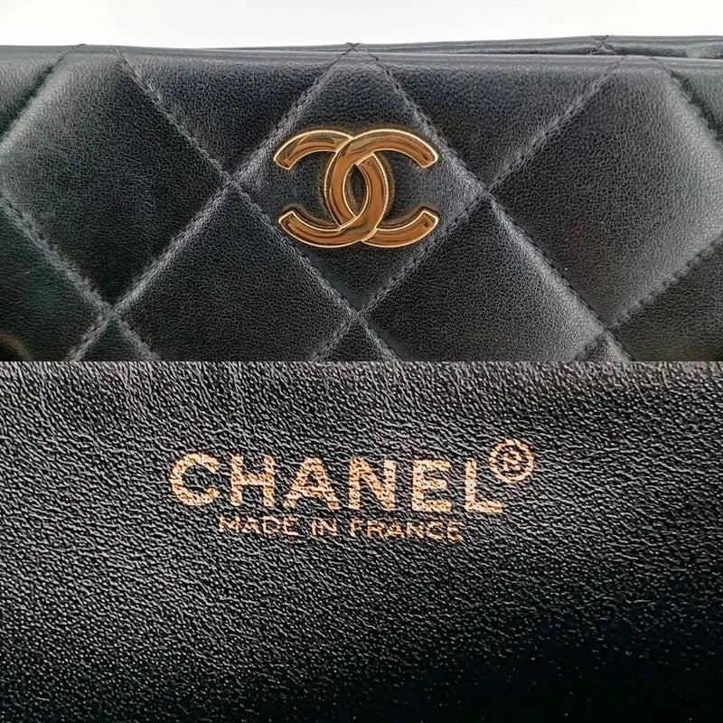 js661-chanel-vintage-black-lambskin-quilted-tote-bag