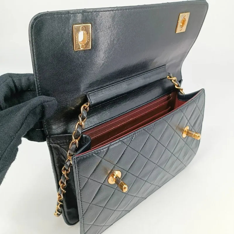 jah83-chanel-vintage-black-lambskin-double-turnlock-flap-bag