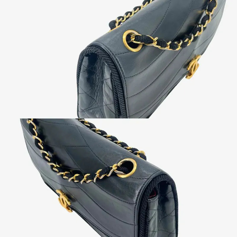 c544-chanel-vintage-black-lambskin-scallop-flap-bag