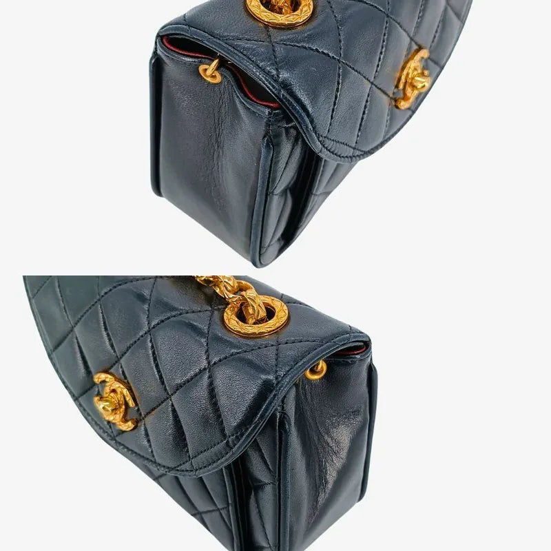 c459-chanel-vintage-black-lambskin-gold-chain-flap-bag