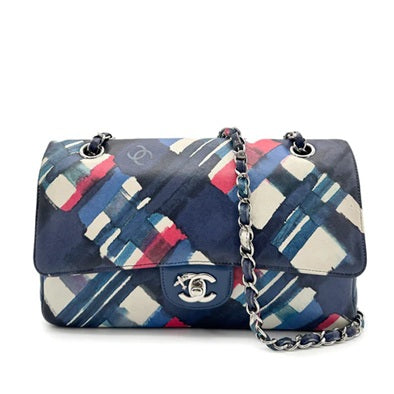 90268062 - CHANEL Vintage Navy Lambskin 25cm Classic Flap Bag