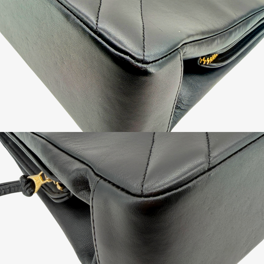 CS085 - CHANEL Vintage Black Lambskin 2.55 Chain Shoulder Bag