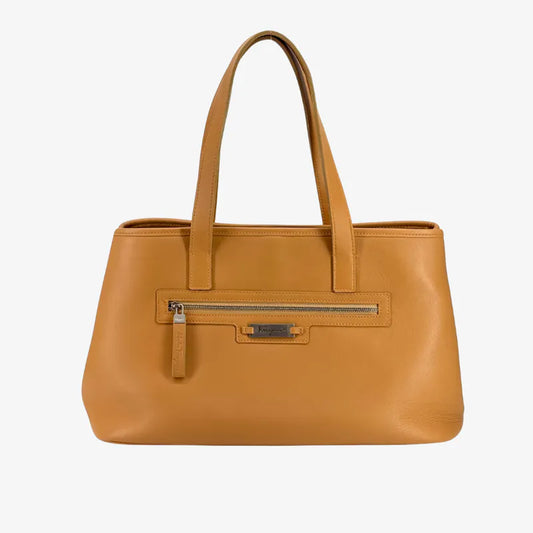 RE734 - SALVATORE FERRAGAMO Vintage Beige Leather Tite Bag